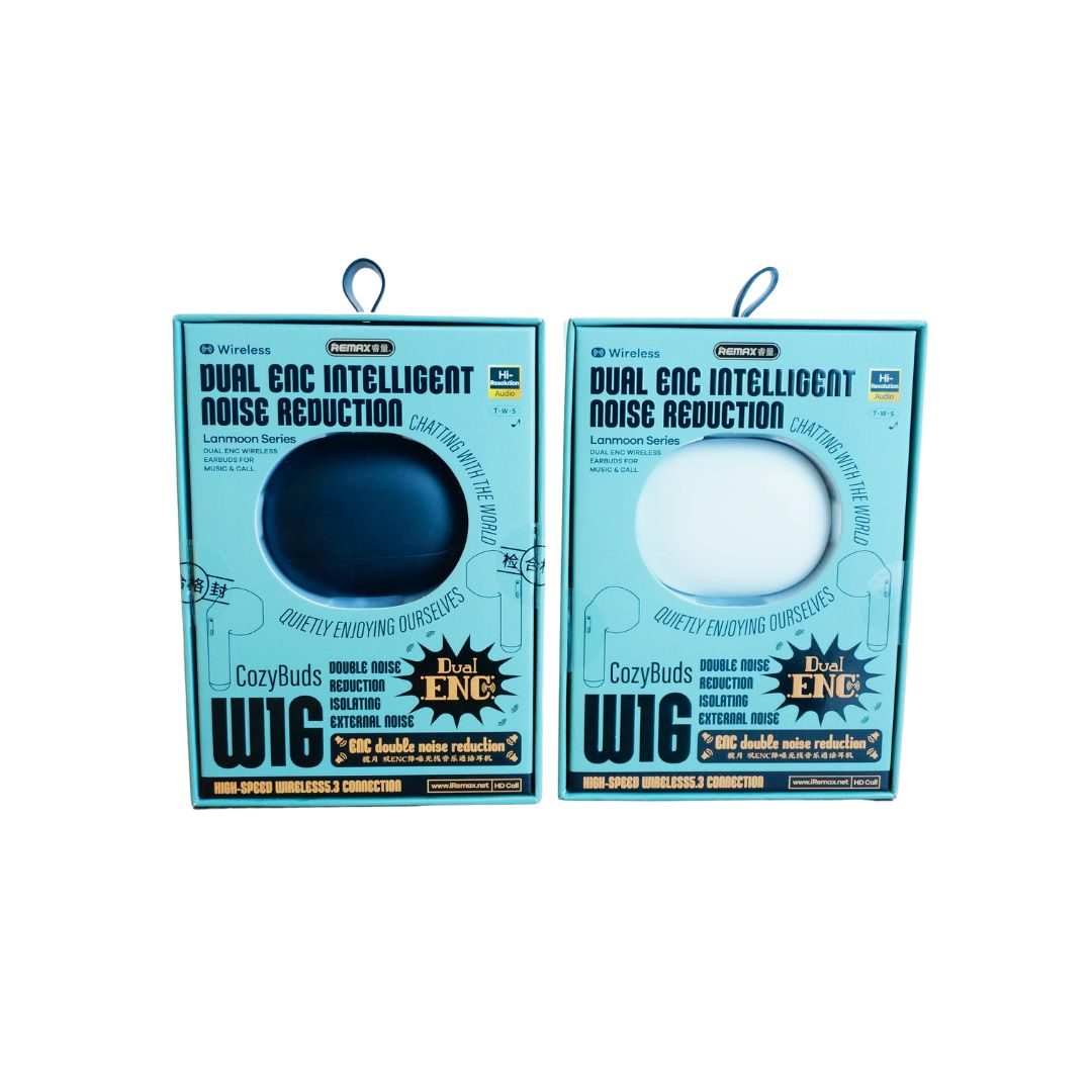 Remax Cozy Lanmoon Series Enc Bluetooth Wireless Earbuds #W16 Remax Cozy Lanmoon Series Enc Bluetooth Wireless Earbuds #W16